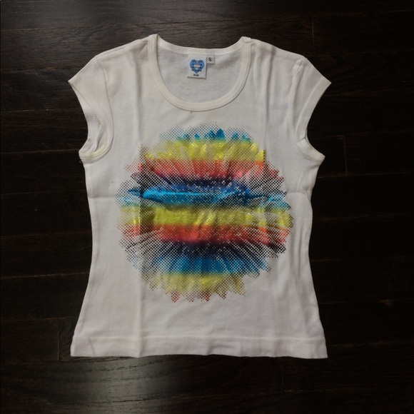 Metallic rainbow flower tee tank - Picture 1 of 3